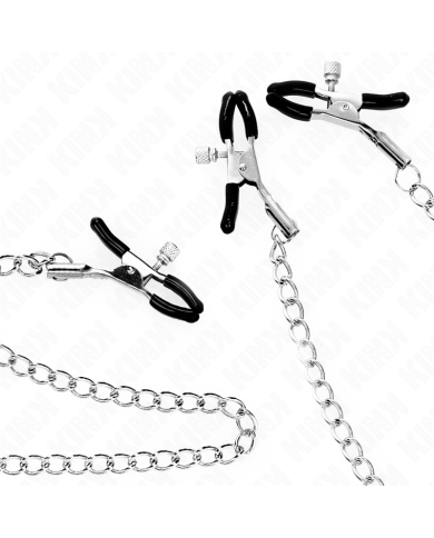 KINK PINZAS PARA PEZONES Y CLITORIS CON CADENA 30 CM MODELO 2 KINK PINZAS PARA PEZONES Y CLITORIS CON CADENA 30 CM MODELO 2