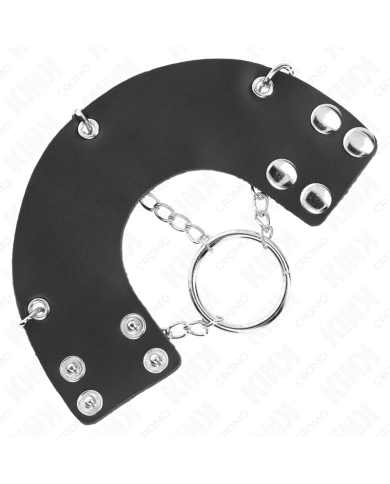 KINK ANILLO PENE 4 CM CADENA 7 CM METAL CON CINTURON CUERO KINK ANILLO PENE 4 CM CADENA 7 CM METAL CON CINTURON CUERO