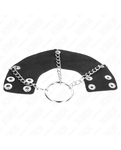 KINK ANILLO PENE 4 CM CADENA 7 CM METAL CON CINTURON CUERO KINK ANILLO PENE 4 CM CADENA 7 CM METAL CON CINTURON CUERO
