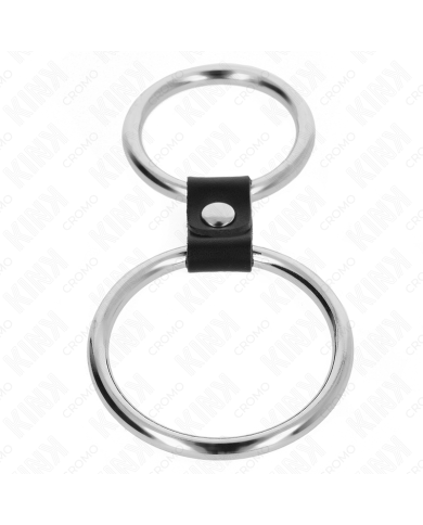 KINK ANILLO PENE DOBLE METAL 37 CM A 5 CM CONECTADOS POR CORREA POLIPIEL MODELO 1 KINK ANILLO PENE DOBLE METAL 37 CM A 5 CM CONECTADOS POR CORREA POLIPIEL MODELO 1
