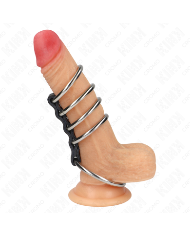 KINK 5 ANILLOS PENE 37 CM A 5 CM METAL CONECTADOS POR CUERO