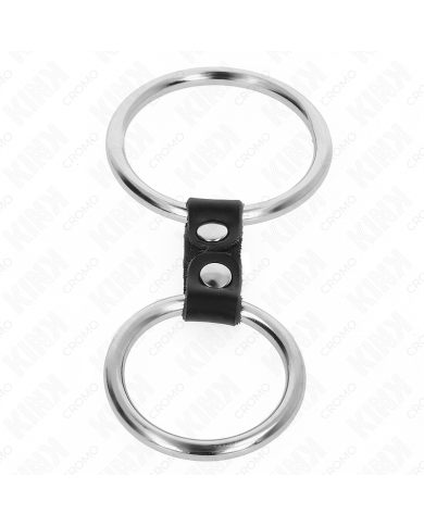 KINK ANILLO PENE DOBLE METAL 37 CM A 5 CM CONECTADOS POR CORREA POLIPIEL MODELO 2