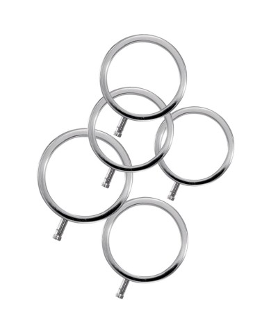 ELECTRASTIM ELECTRARINGS ANILLOS METALICOS PARA EL PENE PACK 5 ELECTRASTIM ELECTRARINGS ANILLOS METALICOS PARA EL PENE PACK 5