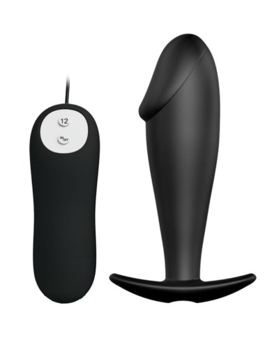 PRETTY LOVE PLUG ANAL SILICONA FORMA PENE Y 12 MODOS VIBRACION NEGRO PRETTY LOVE PLUG ANAL SILICONA FORMA PENE Y 12 MODOS VIBRACION NEGRO