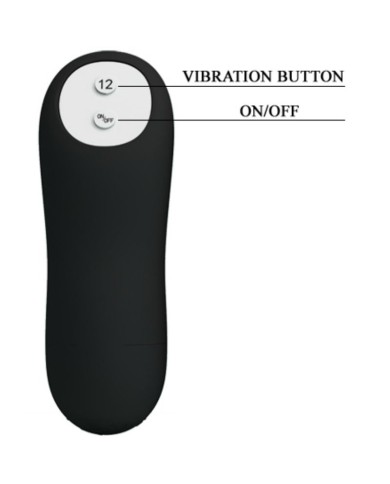 PRETTY LOVE PLUG ANAL SILICONA FORMA PENE Y 12 MODOS VIBRACION NEGRO PRETTY LOVE PLUG ANAL SILICONA FORMA PENE Y 12 MODOS VIBRACION NEGRO