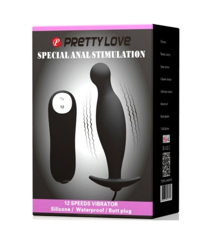 PRETTY LOVE PLUG ANAL SILICONA 12 MODOS VIBRACION NEGRO PRETTY LOVE PLUG ANAL SILICONA 12 MODOS VIBRACION NEGRO