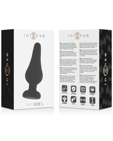 INTENSE ANAL PLUG PIPO L SILICONE NEGRO 13 CM INTENSE ANAL PLUG PIPO L SILICONE NEGRO 13 CM