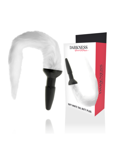 DARKNESS PLUG ANAL SILICONA CON COLA BLANCA DARKNESS PLUG ANAL SILICONA CON COLA BLANCA