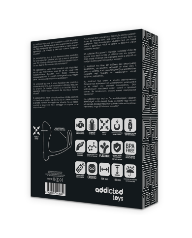 ADDICTED TOYS ANILLA PENE CON PLUG ANAL CONTROL REMOTO NEGRO RECARGABLE