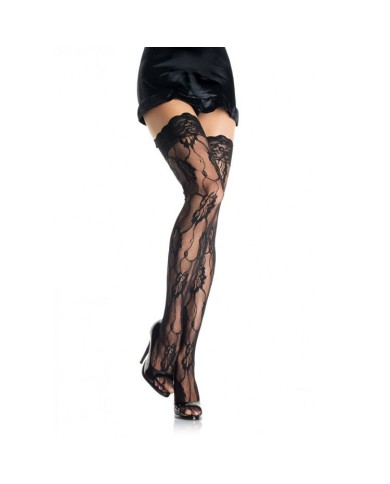 LEG AVENUE MEDIAS DE ENCAJE ROMANTICO FLORAL LEG AVENUE MEDIAS DE ENCAJE ROMANTICO FLORAL