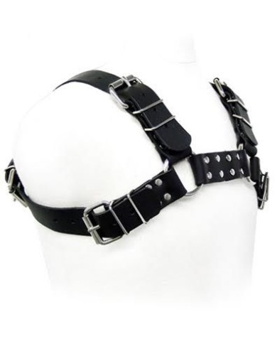 LEATHER BODY BLACK BULL DOG HARNESS LEATHER BODY BLACK BULL DOG HARNESS