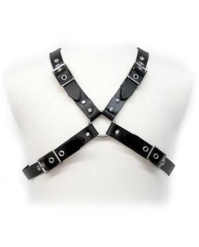 LEATHER BODY BLACK BUCKLE HARNESS FOR MEN LEATHER BODY BLACK BUCKLE HARNESS FOR MEN