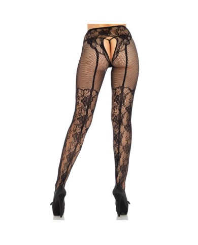 LEG AVENUE MEDIAS ALTAS CON ABERTURA TRASERA DISENO FLORAL TALLA UNICA LEG AVENUE MEDIAS ALTAS CON ABERTURA TRASERA DISENO FLORAL TALLA UNICA
