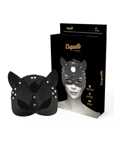 COQUETTE CHIC DESIRE MASCARA CUERO VEGANO CON OREJAS DE GATO COQUETTE CHIC DESIRE MASCARA CUERO VEGANO CON OREJAS DE GATO