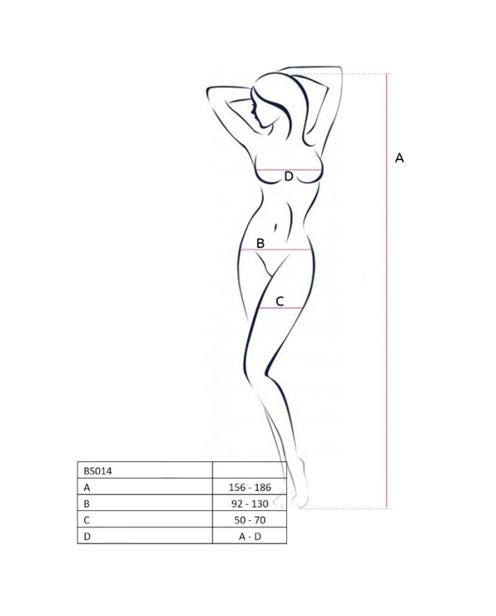 PASSION WOMAN BS014 BODYSTOCKING BLANCO TALLA UNICA