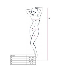 PASSION WOMAN BS024 BODYSTOCKING BLANCO TALLA UNICA