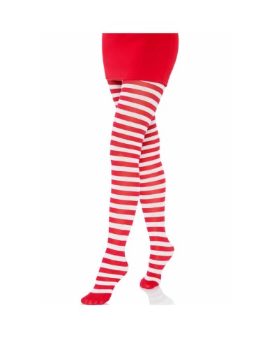 LEG AVENUE MEDIAS DE RAYAS BLANCO ROJO LEG AVENUE MEDIAS DE RAYAS BLANCO ROJO