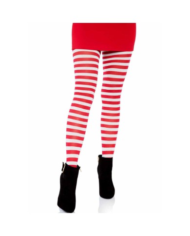 LEG AVENUE MEDIAS DE RAYAS BLANCO ROJO LEG AVENUE MEDIAS DE RAYAS BLANCO ROJO