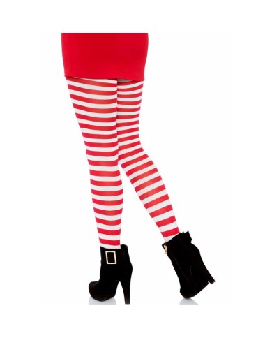 LEG AVENUE MEDIAS DE RAYAS BLANCO ROJO LEG AVENUE MEDIAS DE RAYAS BLANCO ROJO