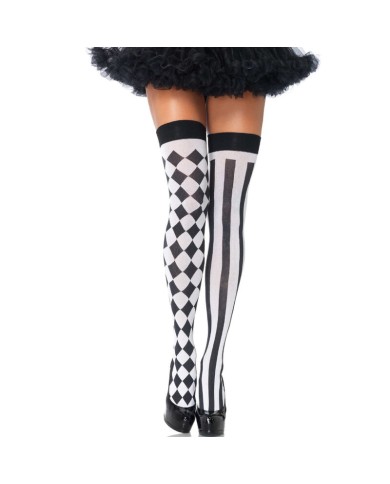 LEG AVENUE CALCETINES ALTOS ARLEQUIN NEGRO BLANCO LEG AVENUE CALCETINES ALTOS ARLEQUIN NEGRO BLANCO