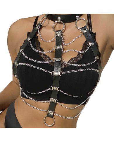 SUBBLIME ARNES DE PECHO CADENAS CUERO NEGRO TALLA UNICA SUBBLIME ARNES DE PECHO CADENAS CUERO NEGRO TALLA UNICA