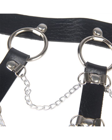 SUBBLIME ARNES DE PECHO CADENAS CUERO NEGRO TALLA UNICA SUBBLIME ARNES DE PECHO CADENAS CUERO NEGRO TALLA UNICA