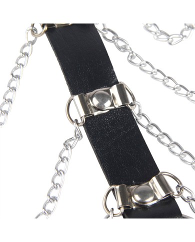 SUBBLIME ARNES DE PECHO CADENAS CUERO NEGRO TALLA UNICA SUBBLIME ARNES DE PECHO CADENAS CUERO NEGRO TALLA UNICA