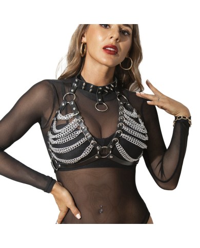 SUBBLIME ARNES SUJETADOR Y COLLAR CON CADENAS TALLA UNICA SUBBLIME ARNES SUJETADOR Y COLLAR CON CADENAS TALLA UNICA