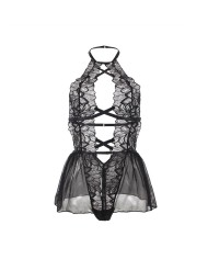 SUBBLIME TEDDY CUELLO HALTER ESPALDA DESCUBIERTA ENCAJE NEGRO S M