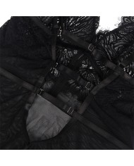 SUBBLIME BABYDOLL CON TIRANTES AJUSTABLES DE ENCAJE NEGRO S M