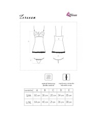 LIVCO CORSETTI FASHION ZERUNAM SET BABYDOLL TANGA NEGRO