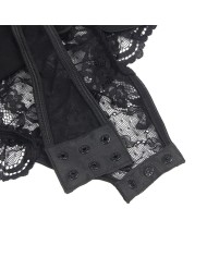 SUBBLIME TEDDY CON LIGA DETALLE ENCAJES Y TIRAS NEGRO S M