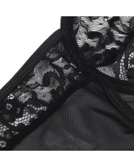 SUBBLIME TEDDY CON LIGA DETALLE ENCAJES Y TIRAS NEGRO S M