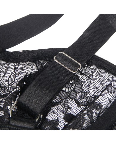 SUBBLIME TEDDY CON LIGA DETALLE ENCAJES Y TIRAS NEGRO S M
