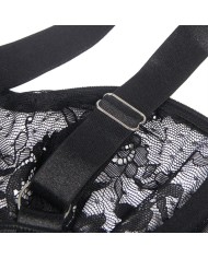 SUBBLIME TEDDY CON LIGA DETALLE ENCAJES Y TIRAS NEGRO S M