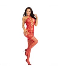 LEG AVENUE BODYSTOCKING CUELLO HALTER RED CORAZONES ROJO