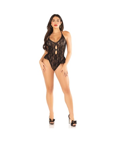 LEG AVENUE BODY CON LAZOS Y VOLANTES NEGRO TALLA UNICA LEG AVENUE BODY CON LAZOS Y VOLANTES NEGRO TALLA UNICA