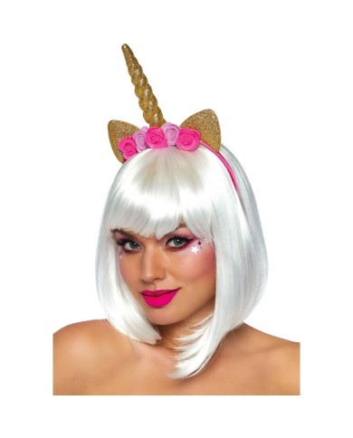 LEG AVENUE DIADEMA DE UNICORNIO CON FLORES DORADO LEG AVENUE DIADEMA DE UNICORNIO CON FLORES DORADO