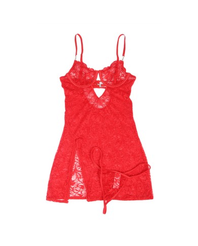 SUBBLIME 954208 BABYDOLL DE ENCAJE CON TIRANTES AJUSTABLES ROJO S M SUBBLIME 954208 BABYDOLL DE ENCAJE CON TIRANTES AJUSTABLES ROJO S M