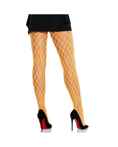 LEG AVENUE MALLAS DE ENCAJE CON OJALES NARANJA NEON LEG AVENUE MALLAS DE ENCAJE CON OJALES NARANJA NEON