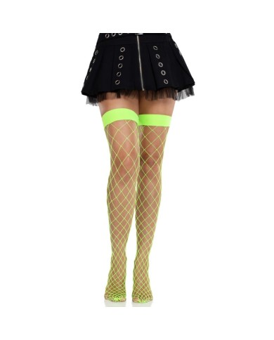 LEG AVENUE MEDIAS ALTAS DE RED ANCHA VERDE NEON LEG AVENUE MEDIAS ALTAS DE RED ANCHA VERDE NEON