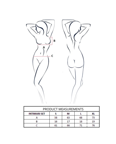 PASSION INTIMARI SET SUJETADOR BRAGAS NEGRO L XL