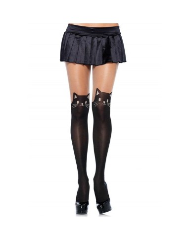 LEG AVENUE PANTYS OPACOS CON DIBUJO DE GATO LEG AVENUE PANTYS OPACOS CON DIBUJO DE GATO