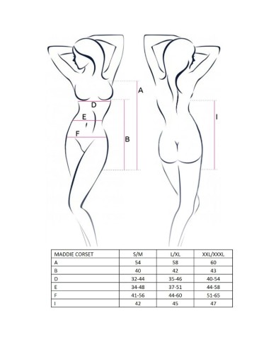 PASSION WOMAN MADDIE CORSET NEGRO TALLA L XL PASSION WOMAN MADDIE CORSET NEGRO TALLA L XL