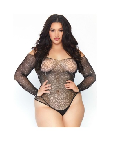 LEG AVENUE CRYSTALIZED FISHNET BODYSTOCKING 1X 2X LEG AVENUE CRYSTALIZED FISHNET BODYSTOCKING 1X 2X
