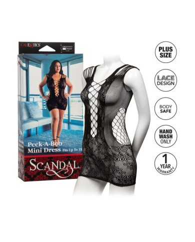 CALEXOTICS PEEK A BOO MINI VESTIDO PLUS SIZE CALEXOTICS PEEK A BOO MINI VESTIDO PLUS SIZE