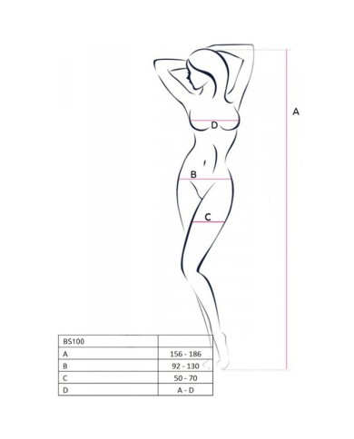 PASSION BS100 BODYSTOCKING NEGRO TALLA UNICA