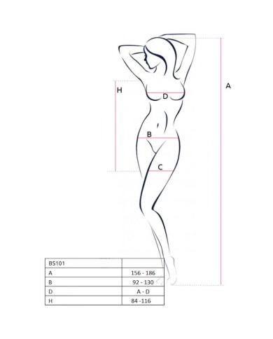 PASSION BS101 BODYSTOCKING NEGRO TALLA UNICA