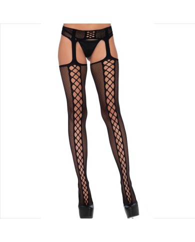 LEG AVENUE MEDIAS DE RED Y LIGUERO NEGRO LEG AVENUE MEDIAS DE RED Y LIGUERO NEGRO