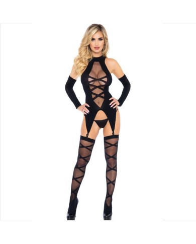 LEG AVENUE SET 3 PIEZAS BODY MEDIAS MANGAS LEG AVENUE SET 3 PIEZAS BODY MEDIAS MANGAS